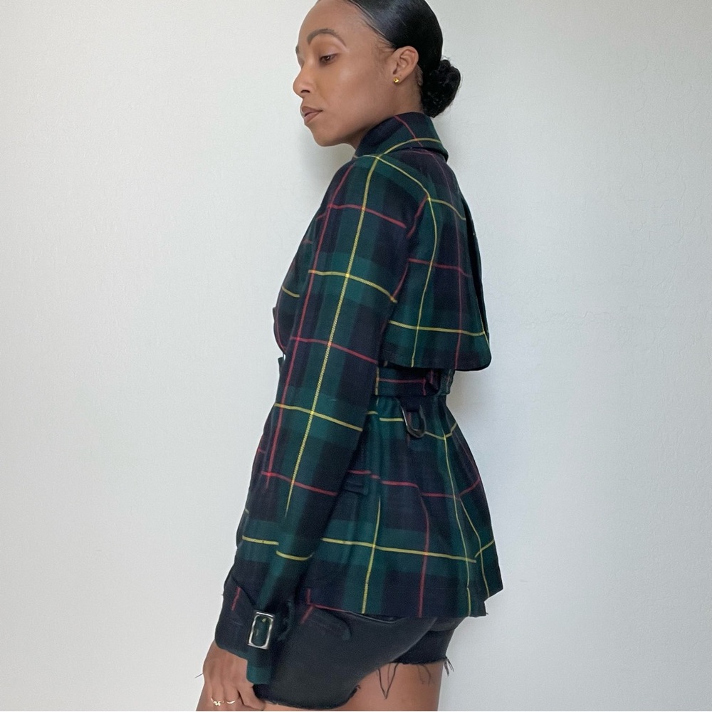 Dsquared2 Wool Tartan Short Trench Coat - Picture 5 of 16